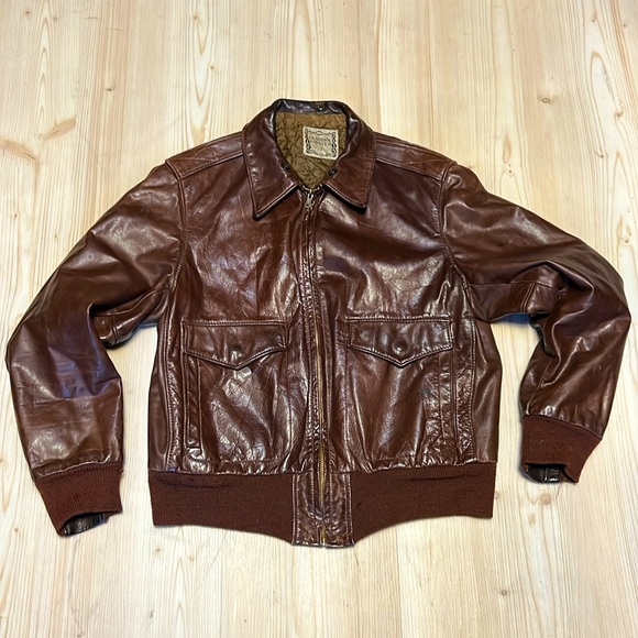 Vintage Leather Bomber Jacket